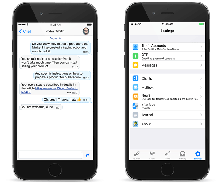 MetaTrader 4 для iOS build 975