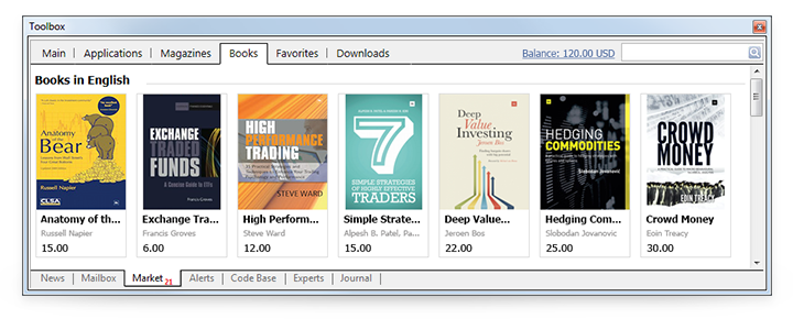 Books Section of MetaTrader Market Offers 40 Books About Trading