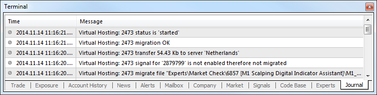 Logging migration process