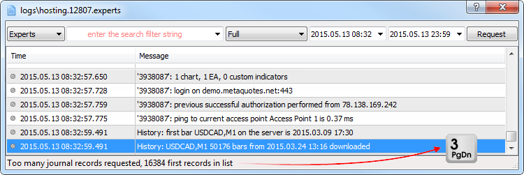 MetaTrader 4 Logs now can work with huge amount of messages