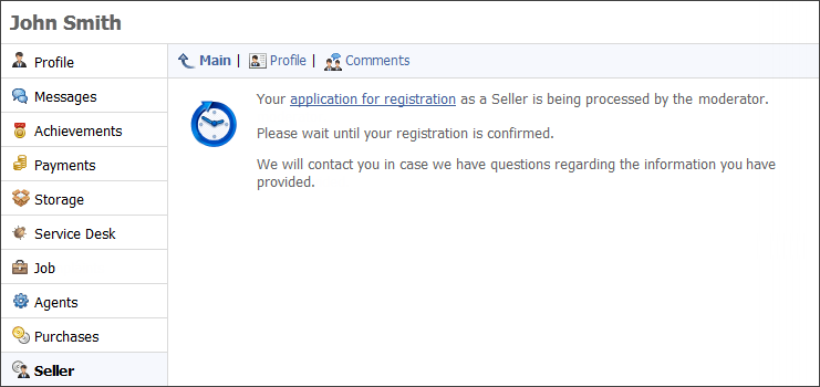 The application is being processed The application is being processed