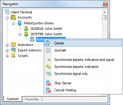 Viewing the virtual server data